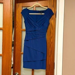 Elegant Blue Cap Sleeve Dress White house black market